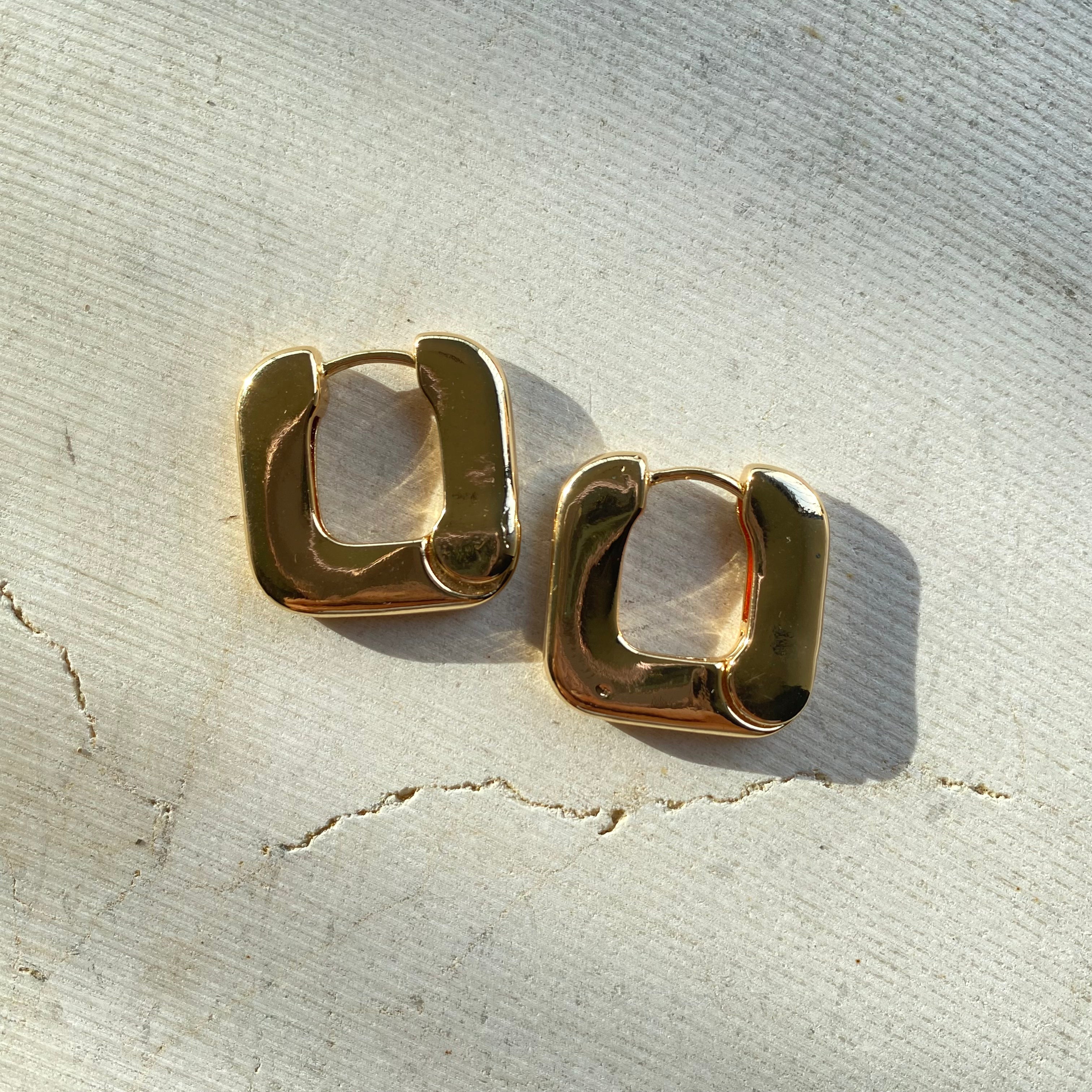 Flat Square Hoop Earring